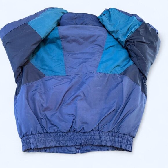 Vintage Brittania Blue Colorblock Ski Jacket Men’s L Unisex 90s Winter Coat - Picture 8 of 8